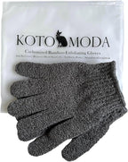 Complete set of one pair exfoliating bath mitts
