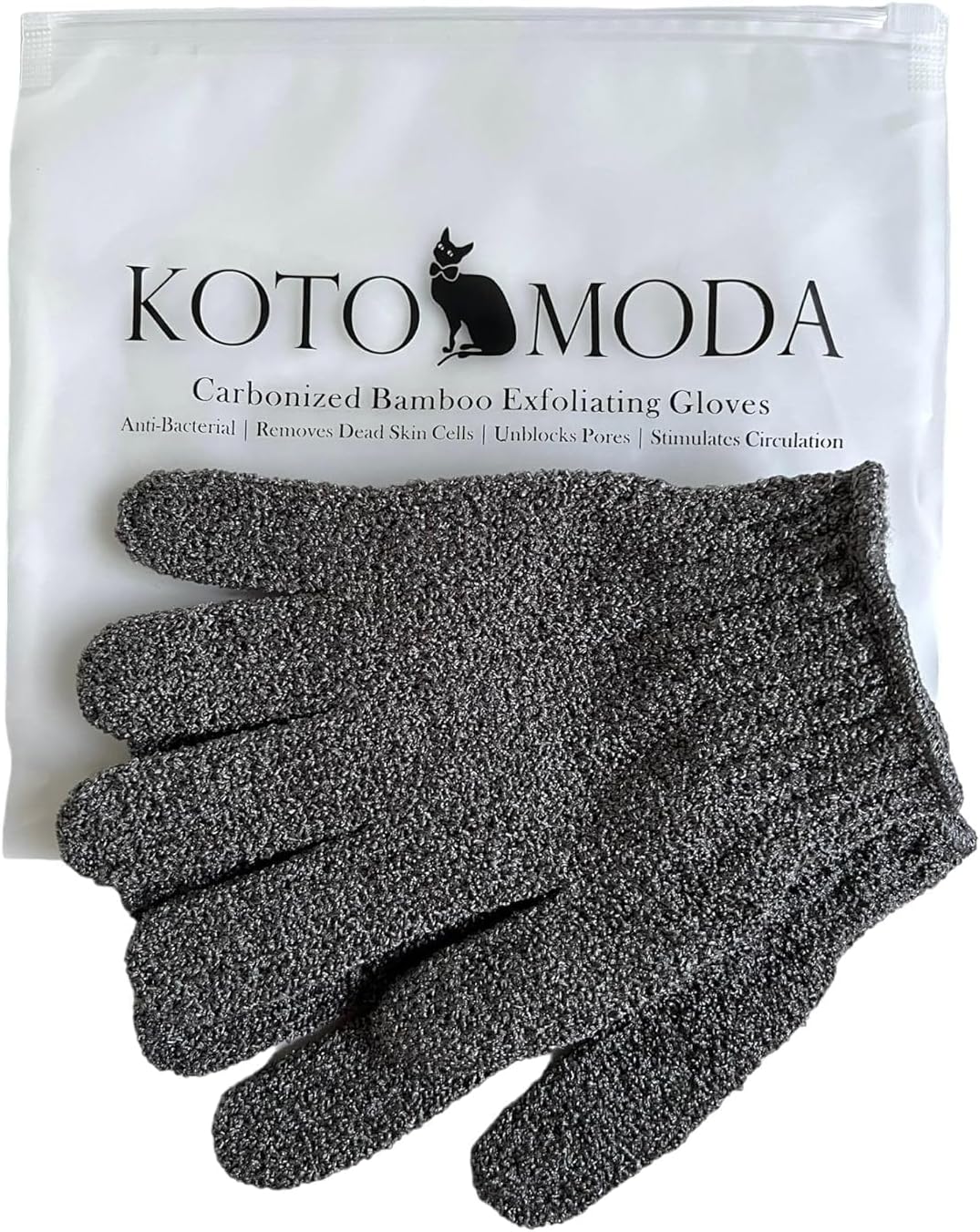 Clean hairless cat after using carbonized bamboo bath gloves