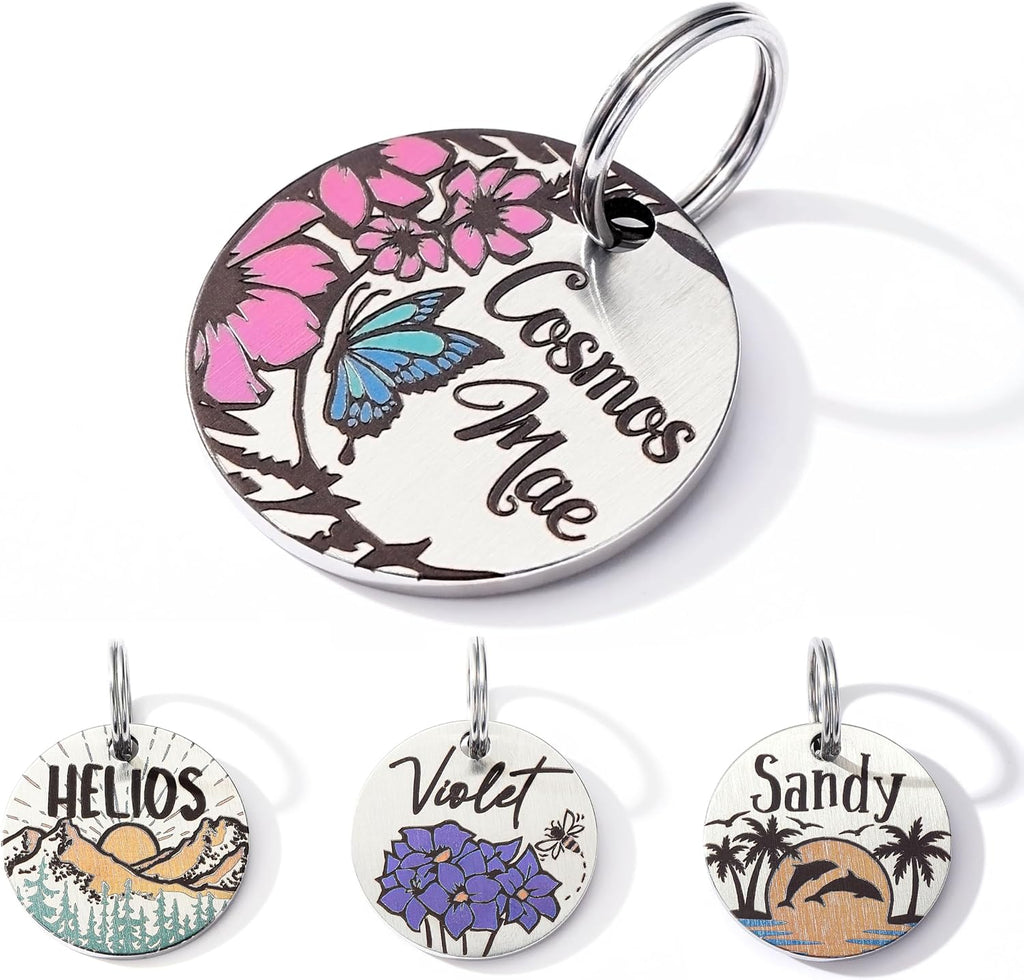 Colorful Dog Tags Personalized, Engraved Dog Tags with Colored Printing for Pets, Customizable Cat Collar Holder Tag (Cactus) - Image 9