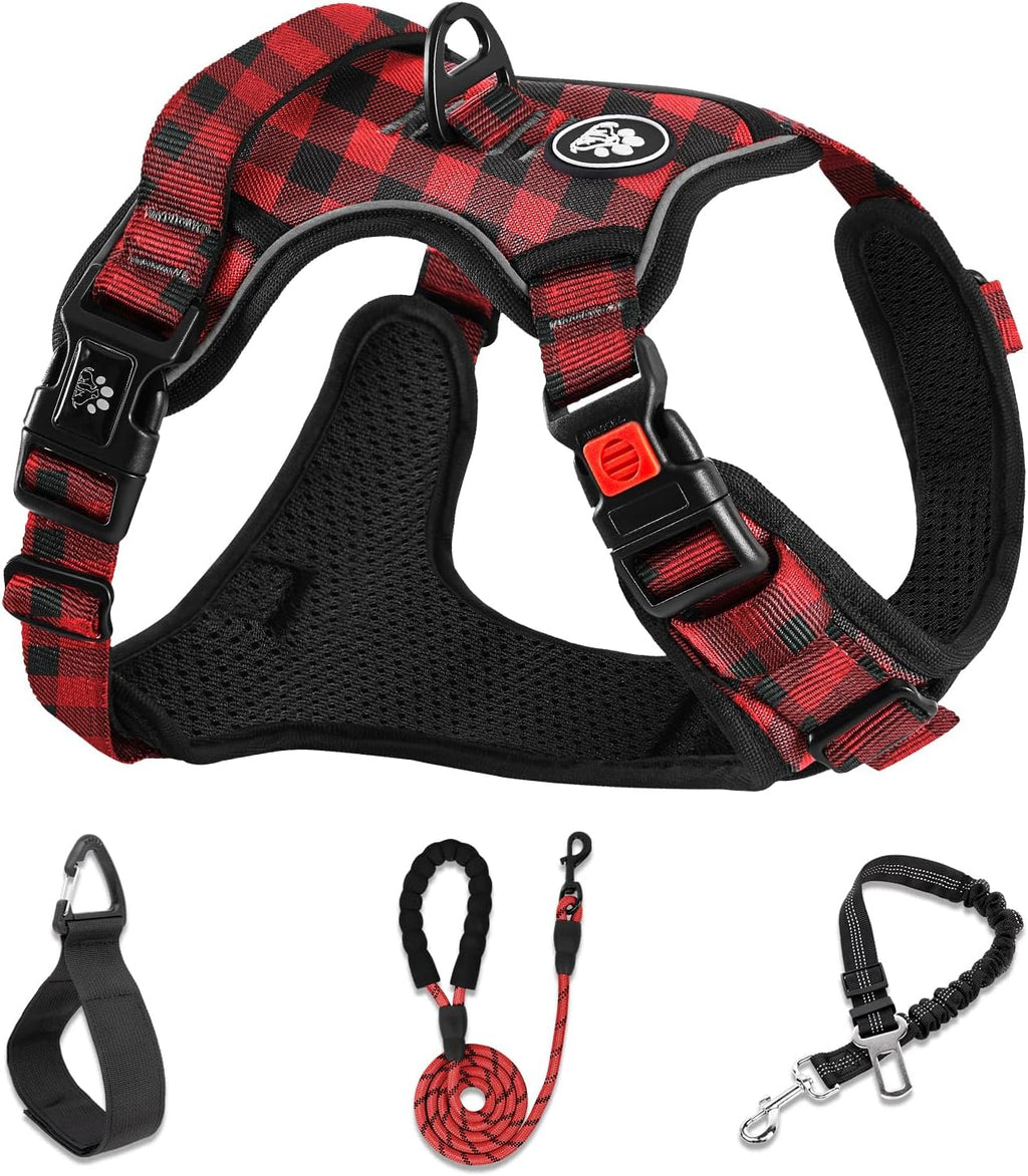 NESTROAD No Pull Dog Harness,Adjustable Oxford Medium Dog Harness with Leash,Reflective No-Choke Pet Vest Harness with Easy Control Soft Handle for Small Medium Large Dogs(M,Pink) - Image 15