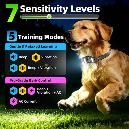 Jicawz rechargeable dog training collar with LED lights
