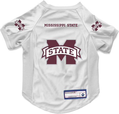 Littlearth NCAA Mississippi State Bulldogs pet jersey front view premium imported pet apparel