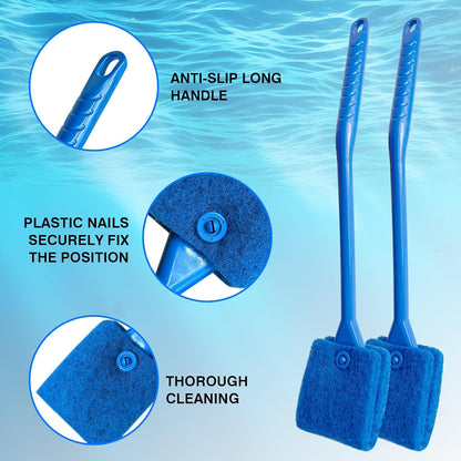 Promising algae cleaning tool set with replacement pads unpacked for display.