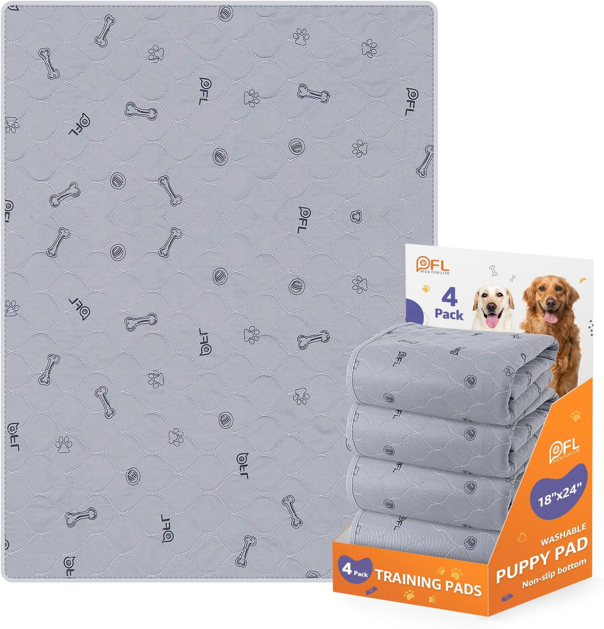Washable Pee Pads for Dogs, 2Pack Puppy Pads Washable with Bone Print,Absorbent Reusable Whelping Pads Non-Slip Dog Mats for Floor Protector, Couch Cover, Crate, Potty Training 31x36 - Image 11