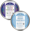 Dr. Bronner's Organic Magic Balm Variety Pack front view showing both tins.