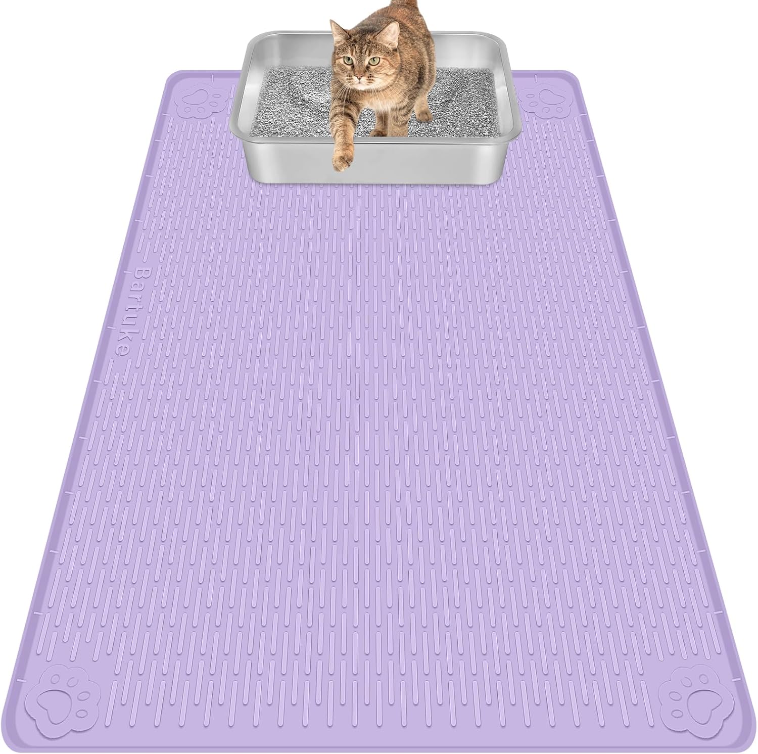Cat Litter Mat, Extra Large 40" x 28" Silicone Mat Litter Trapping Mat for Scatter Control, Soft on Kitty Paws, Easy to Clean (Gray) - Image 14