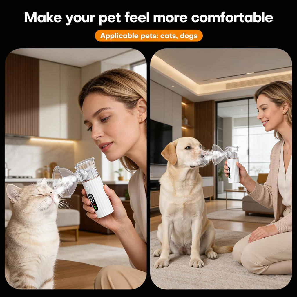 Maitmt cat breathing problems treatment nebulizer showcasing its lightweight 118g body.