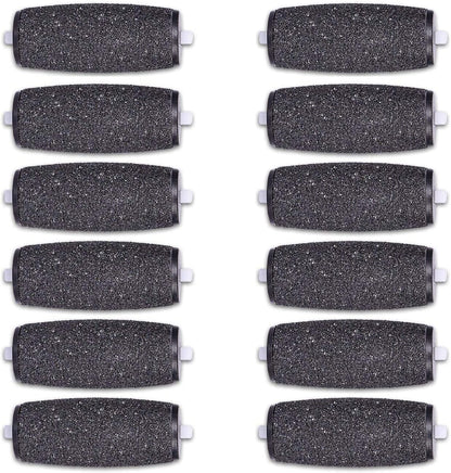 Coomatec electronic foot file replacement roller heads front view showing extra coarse texture