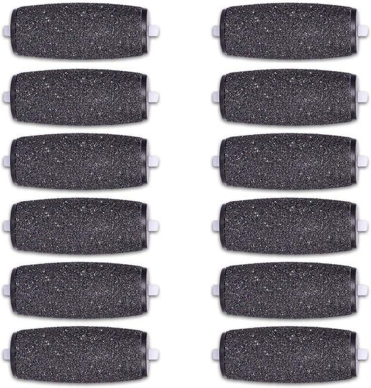 Coomatec electronic foot file replacement roller heads front view showing extra coarse texture