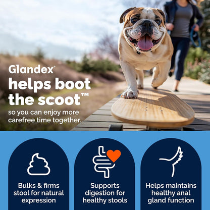 Side view of Glandex anal gland fiber supplement for dogs