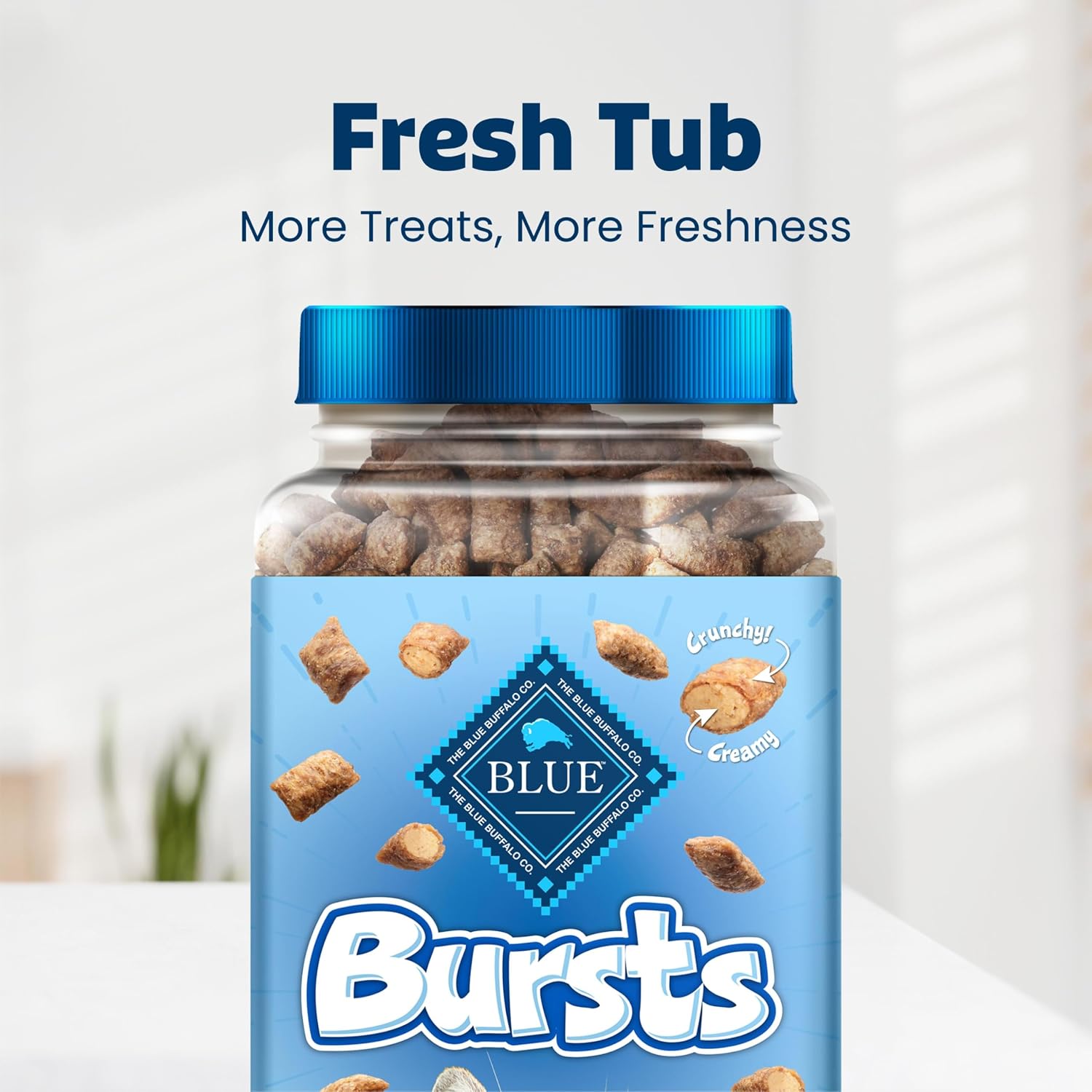 Blue Buffalo Bursts Paw Lickin Chicken tub ingredients and nutrition panel
