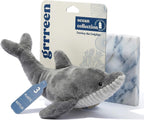 Large breed dog playing with Grrreen jumbo mahi mahi plush
