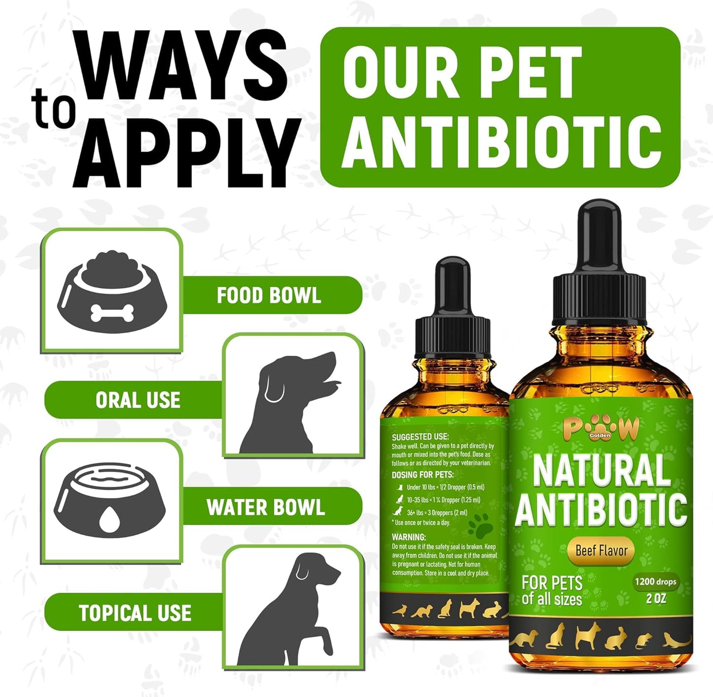 Natural antibiotic liquid for cat and dog allergy relief close up view