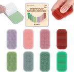 Vanelioris sensory stickers front view showing eight pack colorful anxiety relief calm strips.