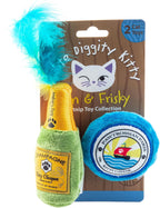 Haute Diggity Kitty safe embroidered plush cat toys bottom view