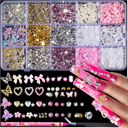 Kasither 10000 pieces nail charms and gems kit front view