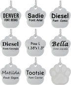 Laser Etched Stainless Steel Pet ID Tags Custom Personalized for Dog & Cat Paw Print Bone Round Tag (Glitter Pink) - Image 15