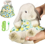 SMOLKITH Rabbit Clothes - Bunny Adjustable Pink Checkered Dress with Leash, Small Animal Apparel for Walking - Fits Guinea Pigs, Chinchillas, Meerkats, Prairie Dogs, Pet Rats and More - Image 10