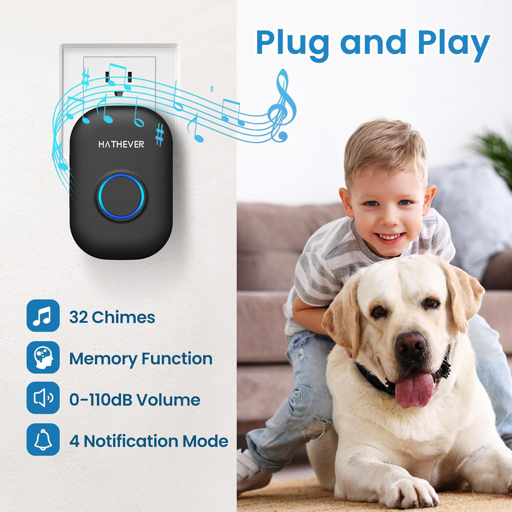 Close up of Hathever chew resistant dog doorbell touch button