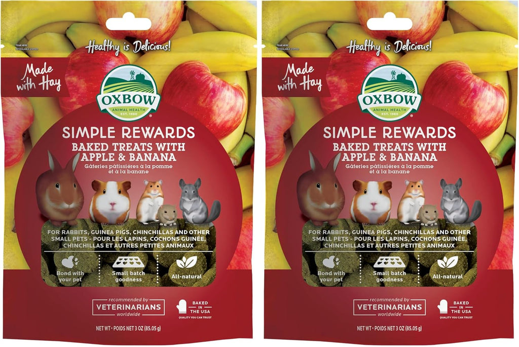 Oxbow Simple Rewards Apple Banana Treats, Timothy Hay Guinea Pig & Bunny Treats, Pet Snack, Made with Oxbow Guinea Pig Hay, Made in USA, Timothy for Rabbit, 3 oz Bag - Image 10