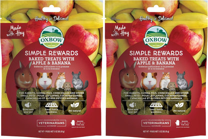 Oxbow Simple Rewards Apple Banana Treats, Timothy Hay Guinea Pig & Bunny Treats, Pet Snack, Made with Oxbow Guinea Pig Hay, Made in USA, Timothy for Rabbit, 3 oz Bag - Image 10