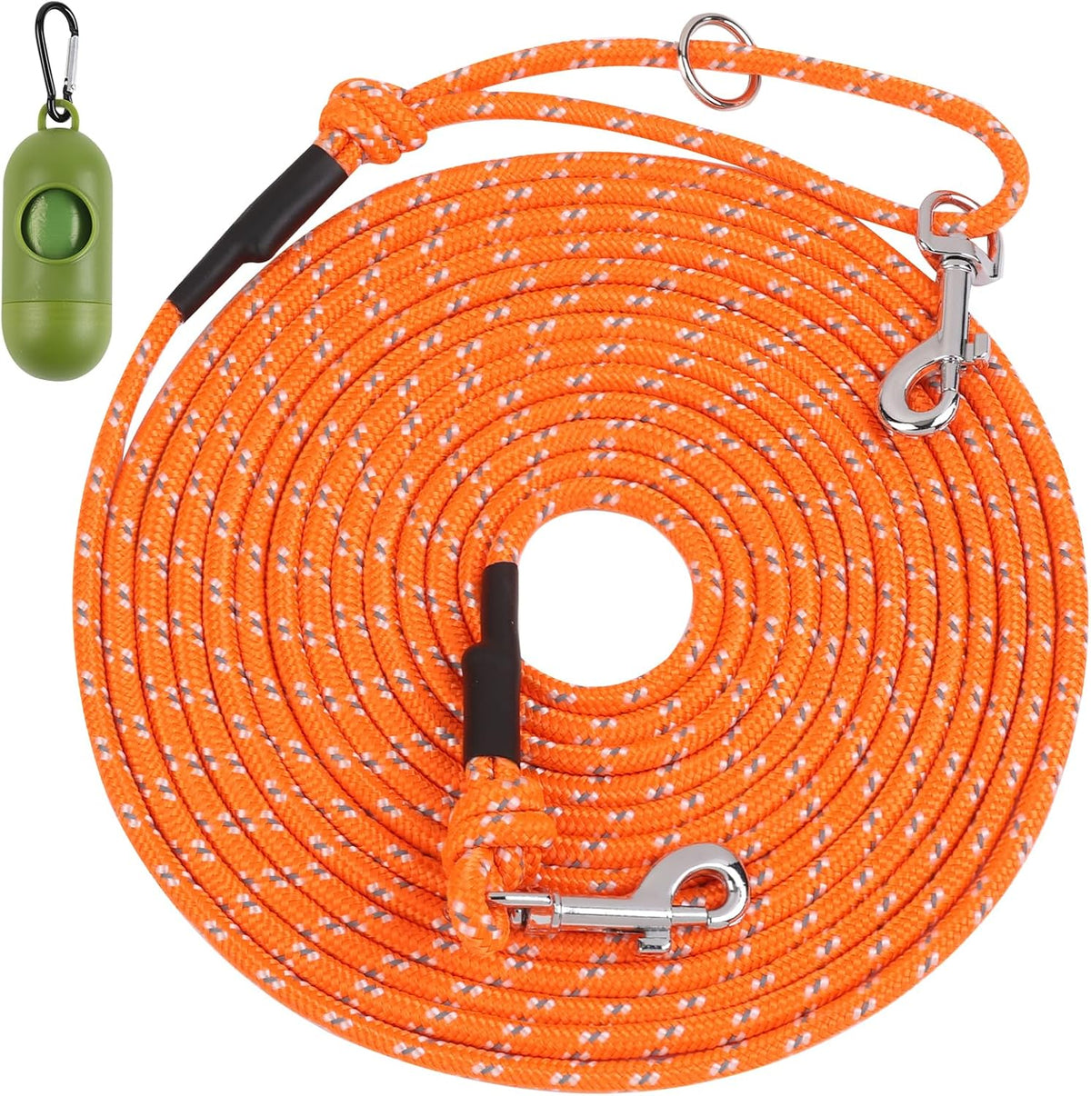 Full set view of reflective leash and waste dispenser