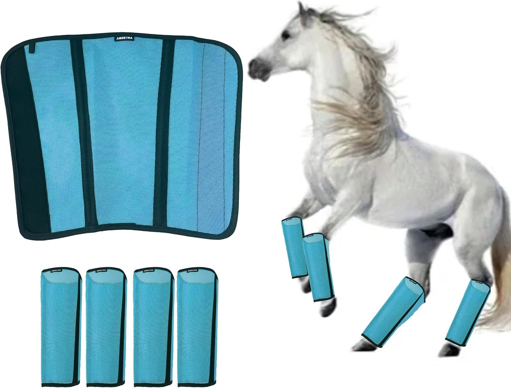 Mesh Horse Fly Boots Set of 4, Loose Fitting Shoofly Leggings for Horses with Breathable & Adjustable, Fly Leg Wraps for Horses Stop Annoying Stomping, Stay-on Comfortable Shoo Fly Boots - Image 9
