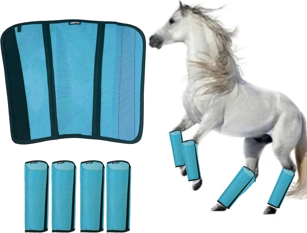 Mesh Horse Fly Boots Set of 4, Loose Fitting Shoofly Leggings for Horses with Breathable & Adjustable, Fly Leg Wraps for Horses Stop Annoying Stomping, Stay-on Comfortable Shoo Fly Boots - Image 9