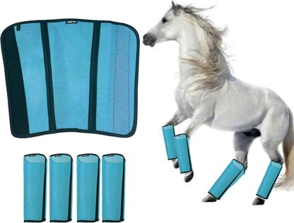 Mesh Horse Fly Boots Set of 4, Loose Fitting Shoofly Leggings for Horses with Breathable & Adjustable, Fly Leg Wraps for Horses Stop Annoying Stomping, Stay-on Comfortable Shoo Fly Boots - Image 9