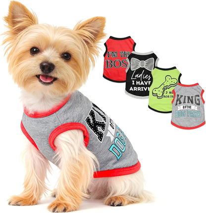 Generic 4 pieces dog clothes set for small breeds front view