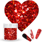 Laza Ehope Chunky Glitter Heart Holographic Sequins front view for nail art