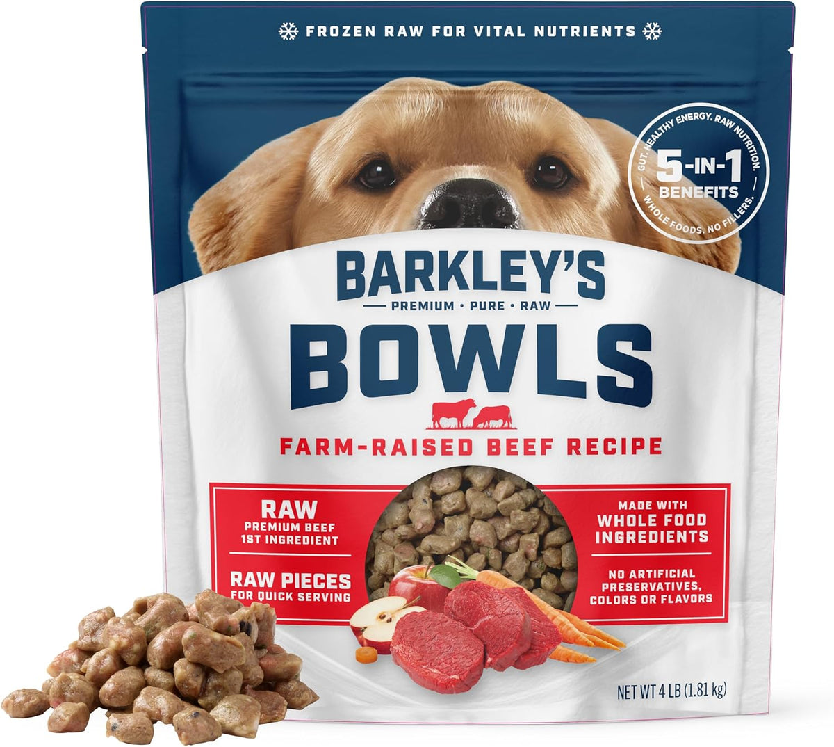 Barkley's Bowls, Frozen Raw Chicken Dog Food, Fresh Whole Food Ingredients, Cage-Free Chicken, Grain Free, Dog Food Toppers, Human Grade Ingredients, All Dog Breeds, Ages, & Sizes, 4 lb Bag (1 Pack) - Image 10