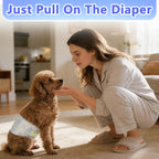 MCJAOHJG male pet diapers packaging showing one hundred count medium size