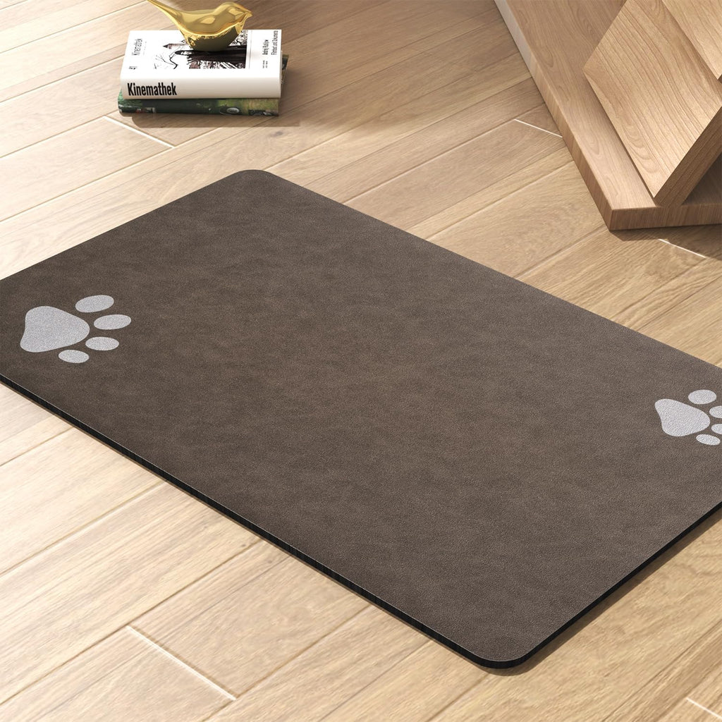 Stain resistant pet supplies mat rolled up compactly for storage