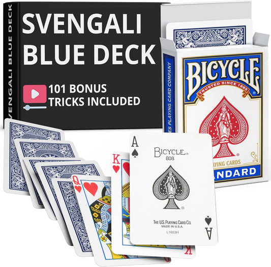 Ted's Sterling Magic Blue Rider Back Bicycle Svengali Deck front view