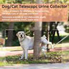 Telescopic urine sample catcher pole extended to maximum length for non-invasive pet pee collection.