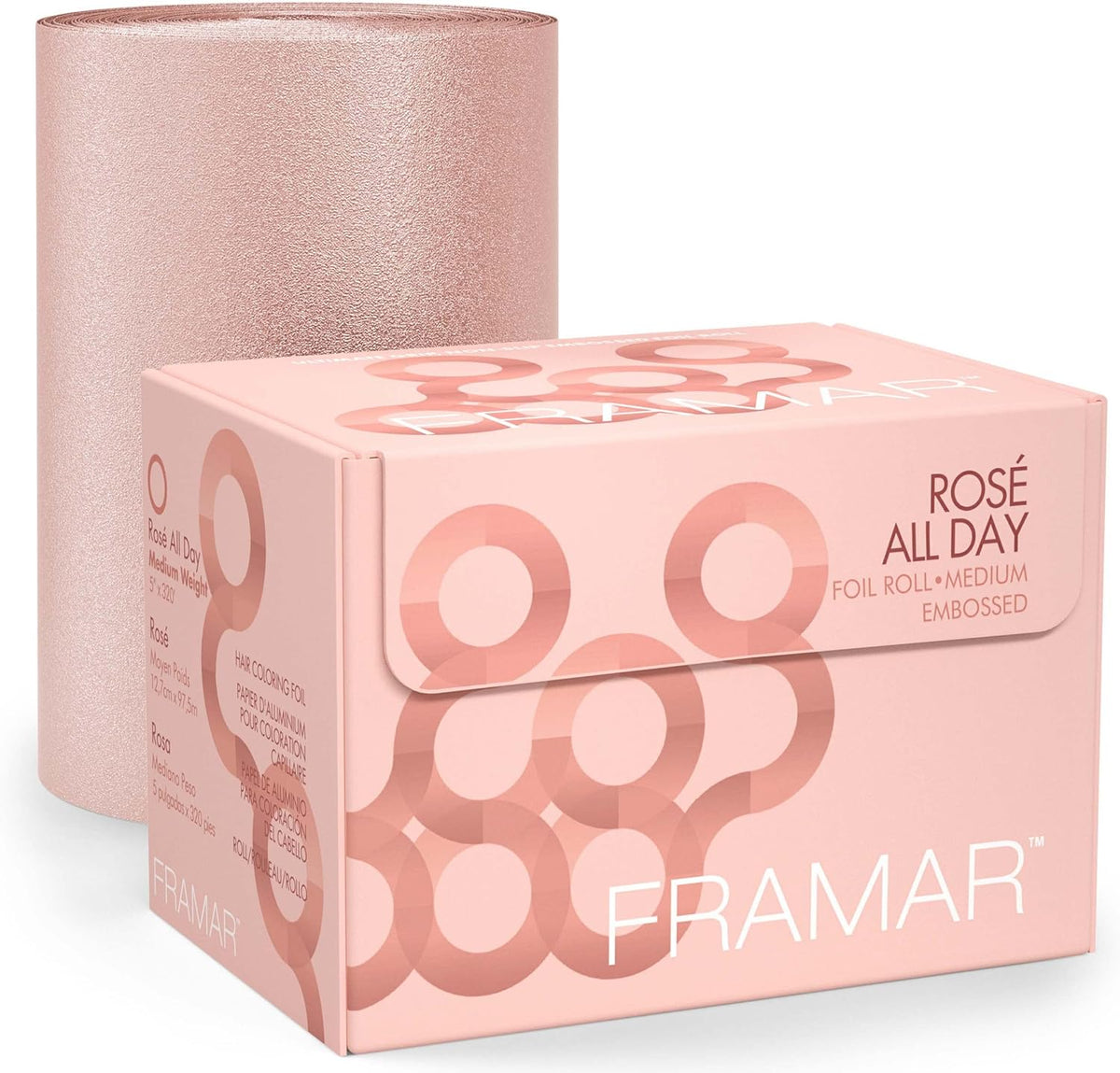 Framar RosÃ© All Day embossed hair foil roll dispenser box