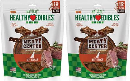 Nylabone Healthy Edibles Natural Dog Chews Long Lasting Meaty Center Beef Flavor Treats for Dogs, Small (12 Count) - Image 13