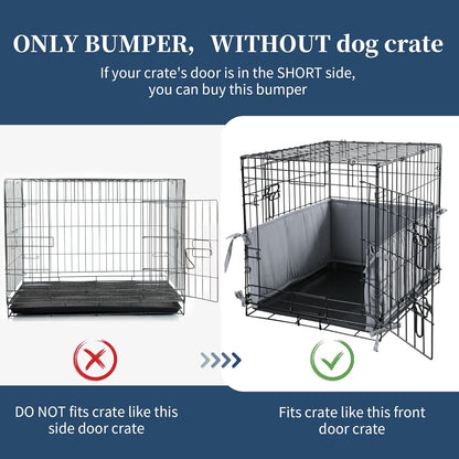 Gray fabric crate accessory liner highlighting the durable built-in attachment ties