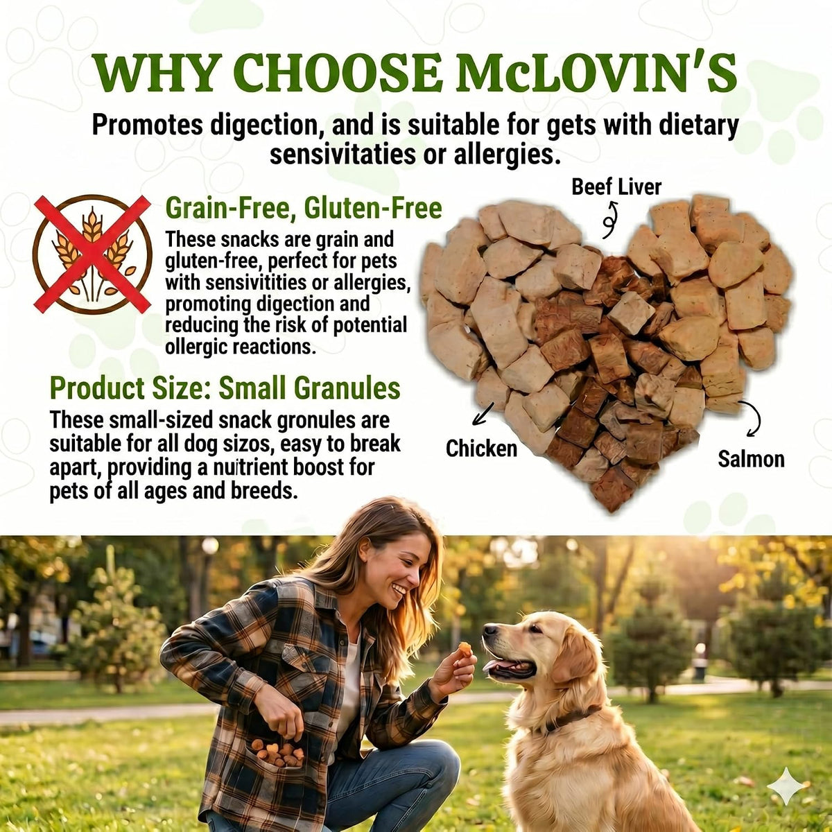 McLovin's chicken treats as a healthy kibble meal topper