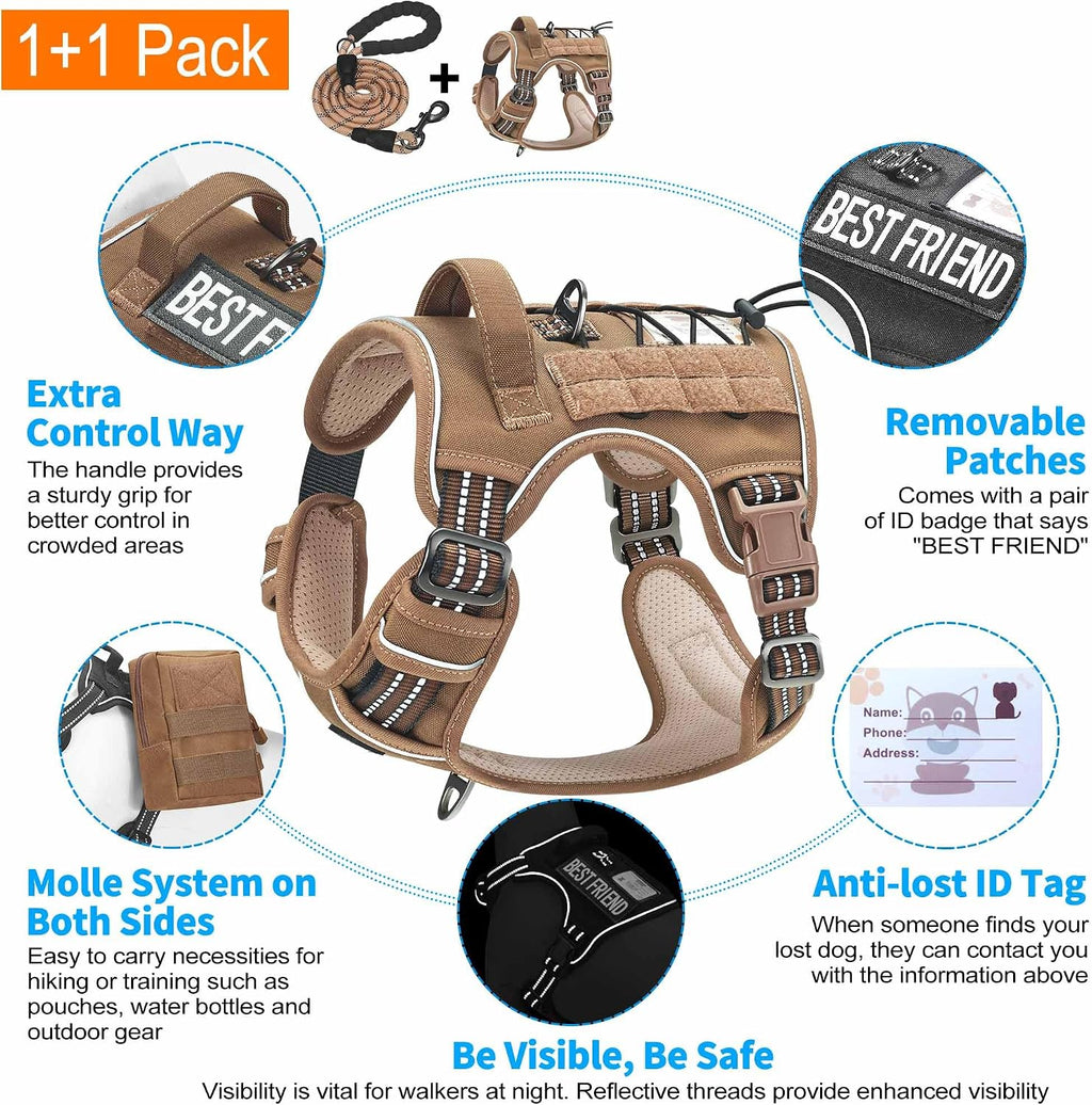Beebiepet no pull dog harness with included five foot climbing leash