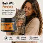 Omega 3 and glucosamine enriched cat food topper container back label