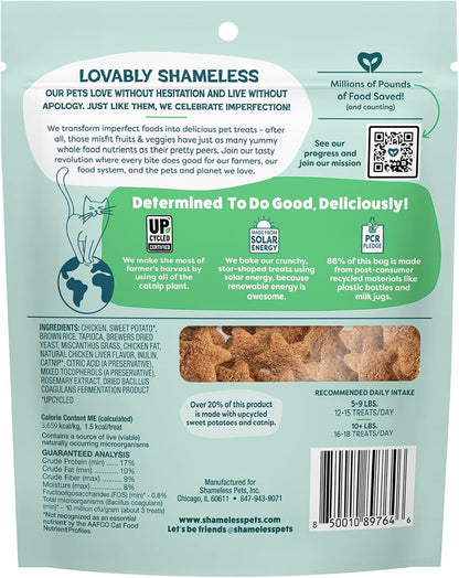 Star shaped Catnip N Chill chicken cat snacks displaying kibble texture