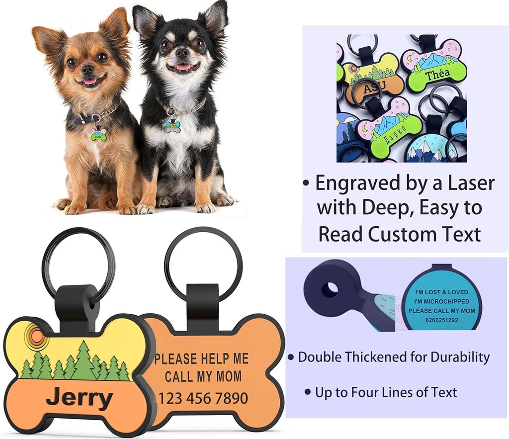 Durable rustproof pet identity tag for quiet indoor playtime