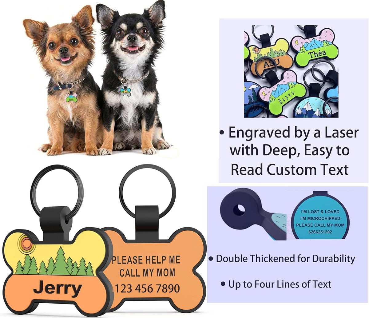 Durable rustproof pet identity tag for quiet indoor playtime