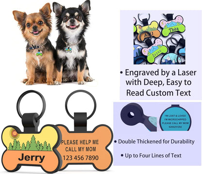 Durable rustproof pet identity tag for quiet indoor playtime
