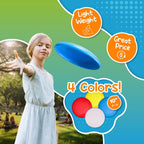 Fun Central flying discs showing red white blue and yellow colors