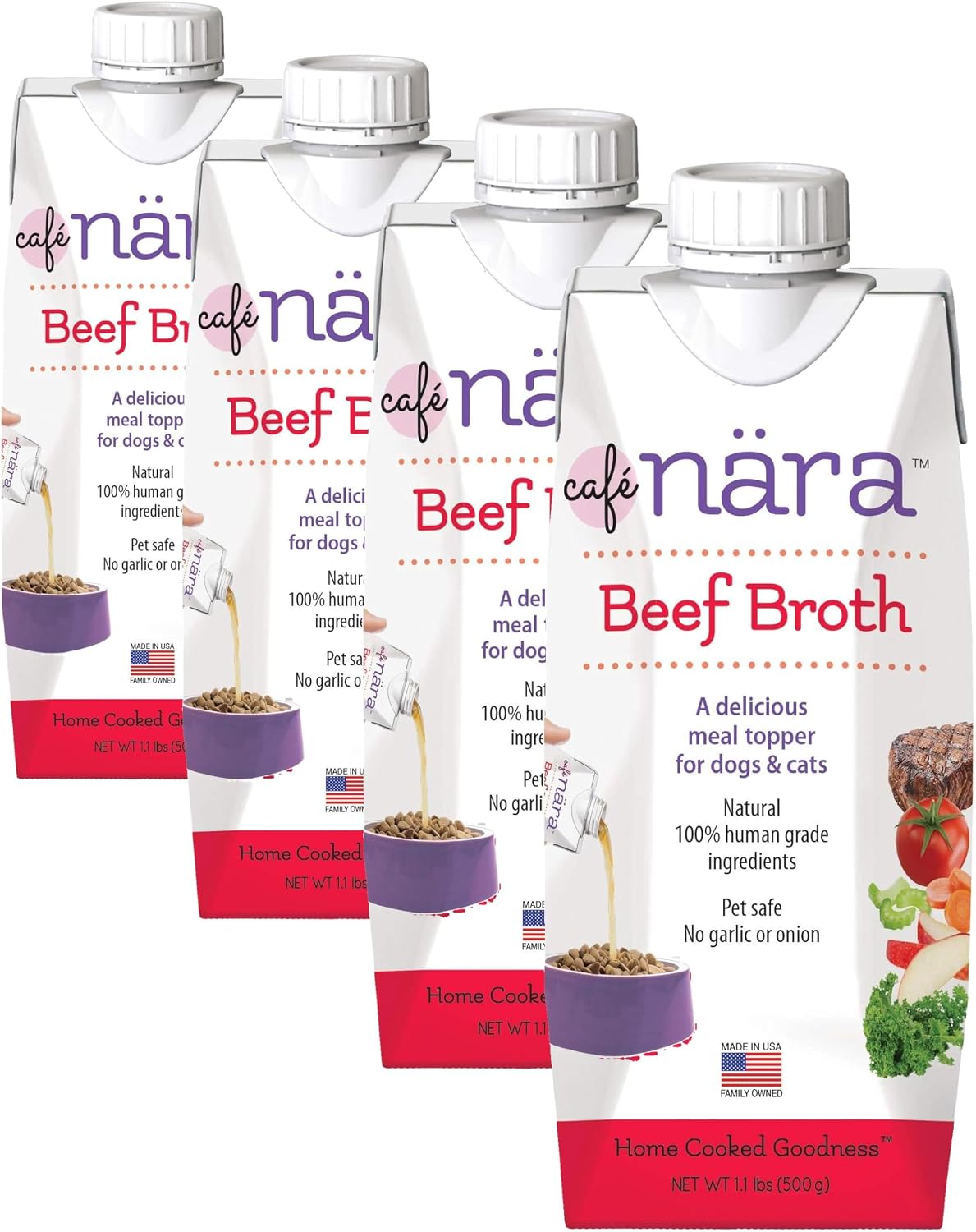 Healthy garlic free and onion free chicken broth pour over for pets