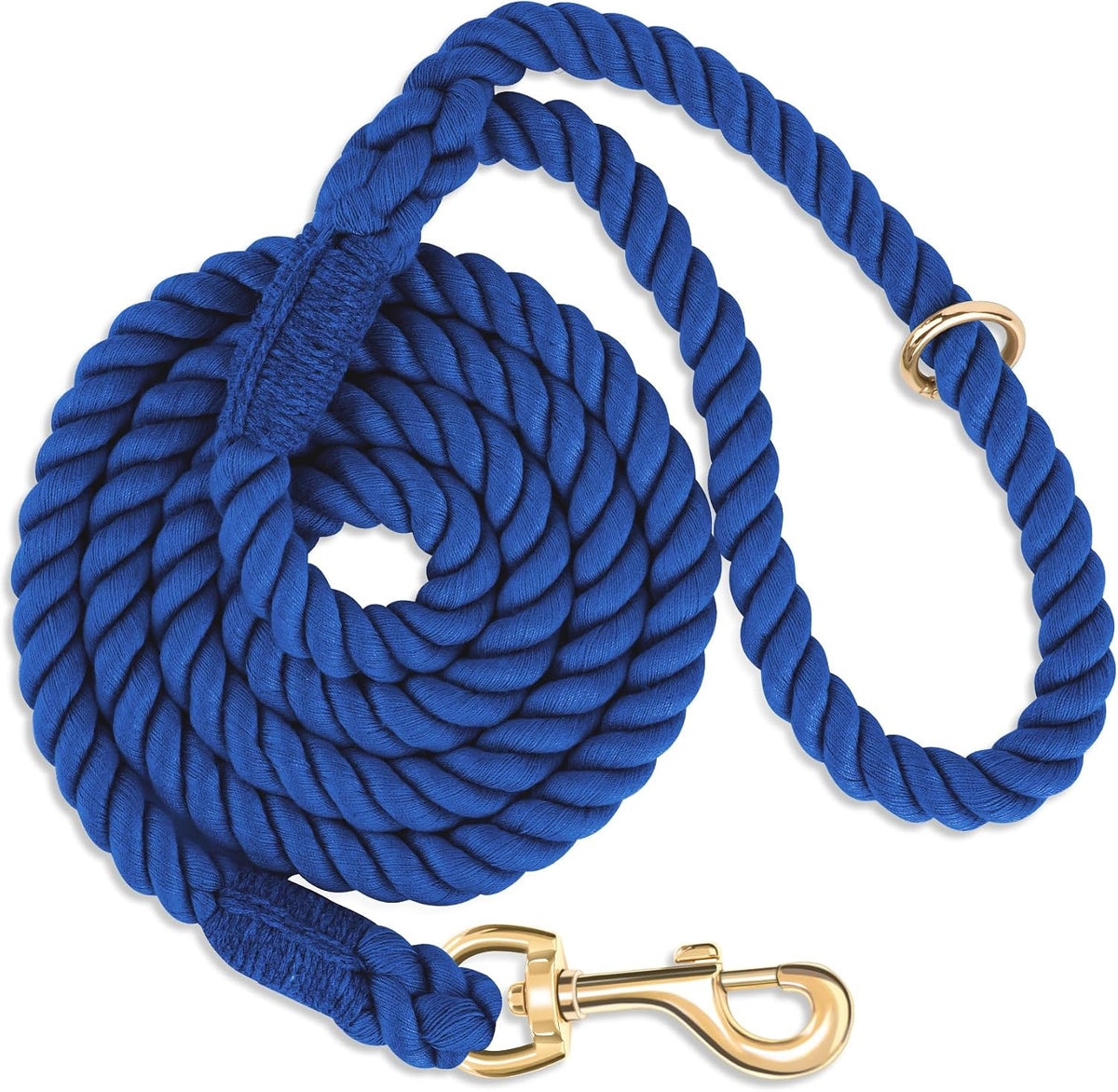 Dog Leash 5 FT Handmade Braided Cotton Rope Leashes for Small Medium and Large Dogs, New Golden Heavy Duty Metal Clasp, Colorful Macaron - Image 9