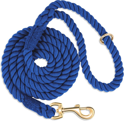 Dog Leash 5 FT Handmade Braided Cotton Rope Leashes for Small Medium and Large Dogs, New Golden Heavy Duty Metal Clasp, Colorful Macaron - Image 9